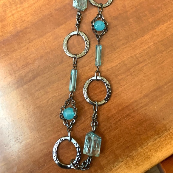 Lia Sophia Necklace 18” in Gunmetal and Blue - Picture 1 of 3